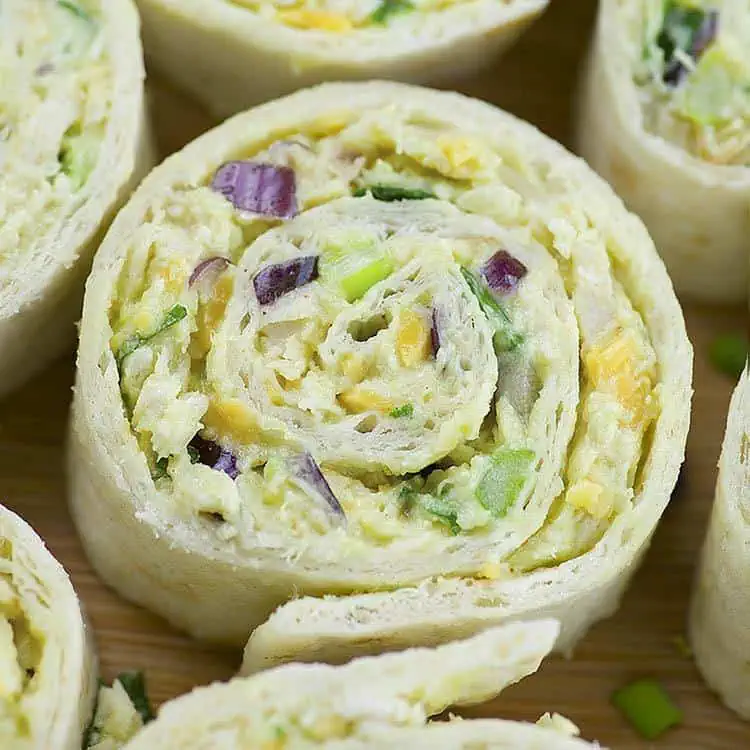 Chicken Avocado Salad Roll Ups