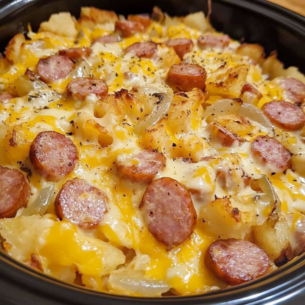 Cheesy Potato & Smoked Sausage Casserole