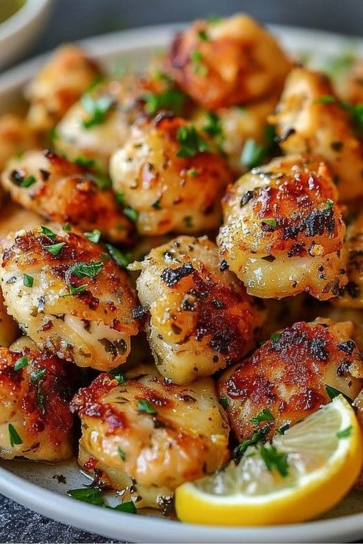 Lemon Garlic Chicken Bites