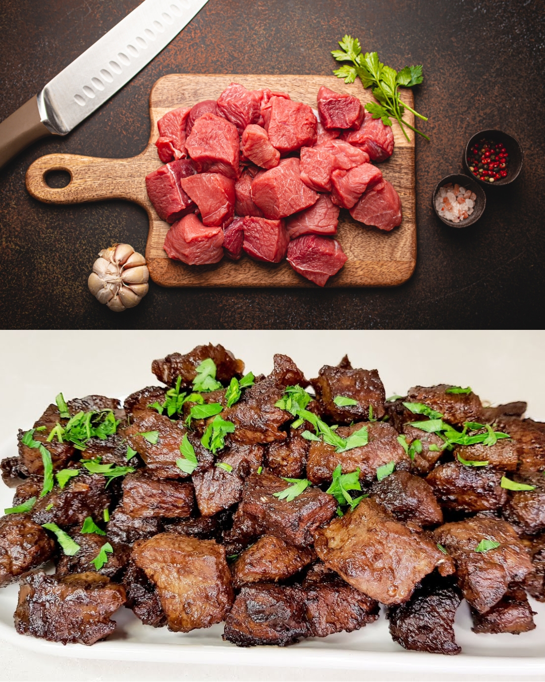 Butter Garlic Beef Cubes Recipe