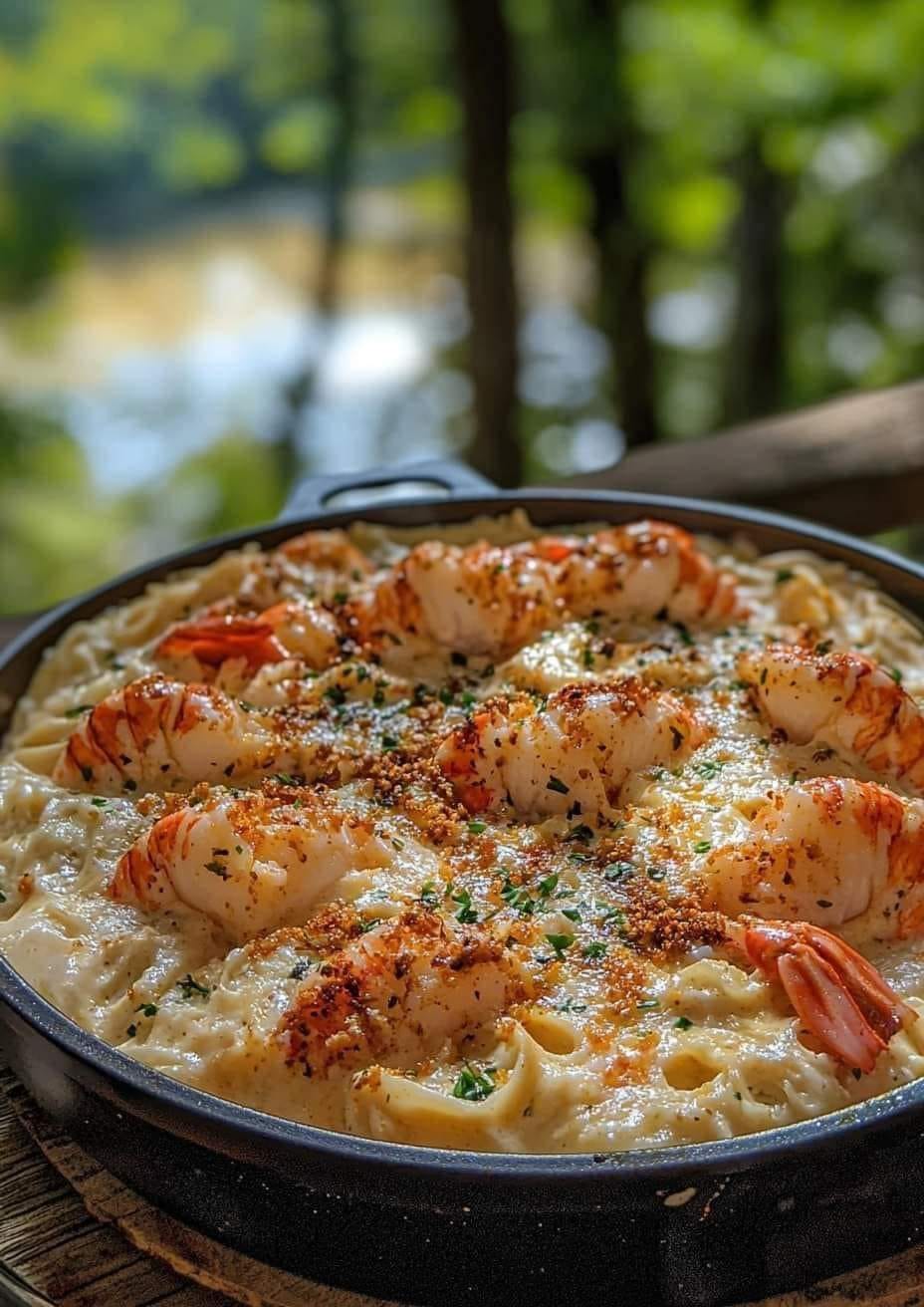 CAJUN LOBSTER, CRAB and SALMON ALFREDO