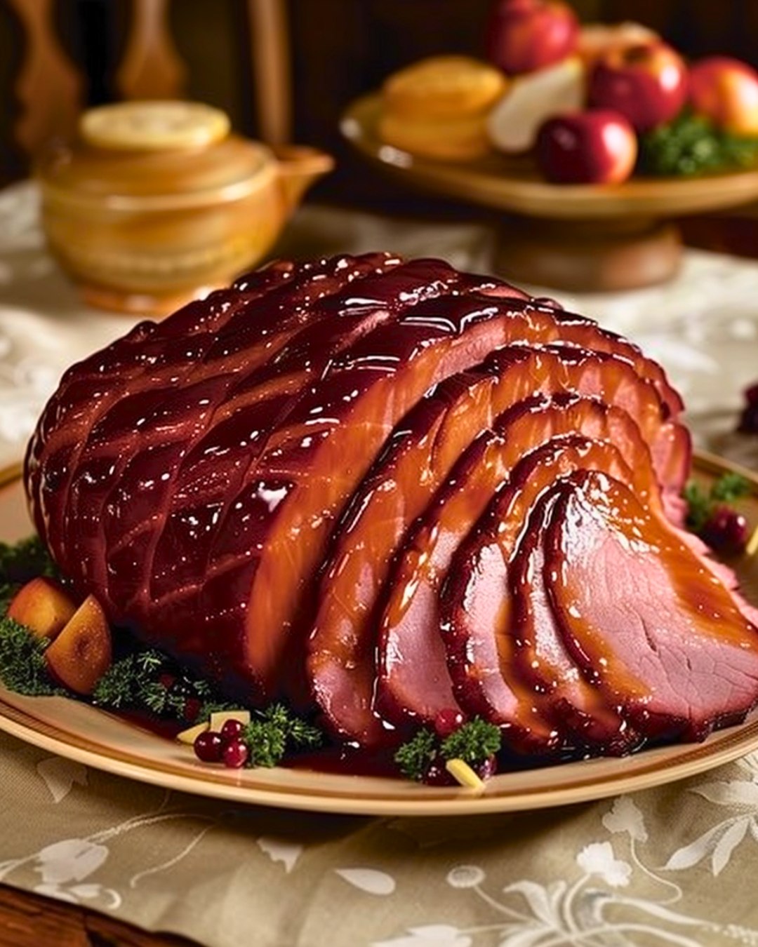 Apple Cider BBQ Glazed Ham