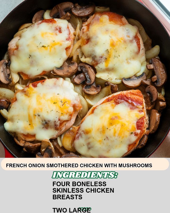 French Onion Smothered Chicken with Mushrooms