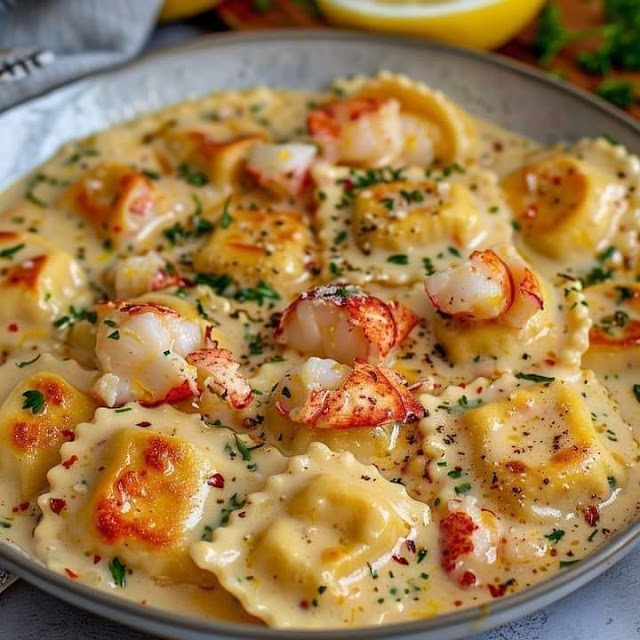 Lobster Ravioli in Creamy Sauce