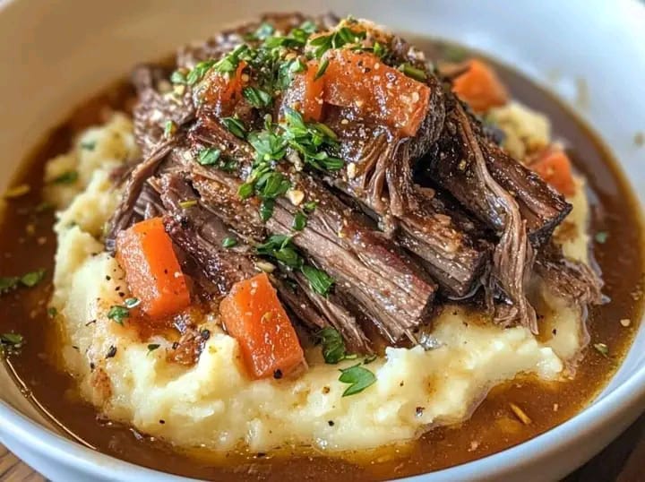 Hearty Braised Beef with Mashed Potatoes