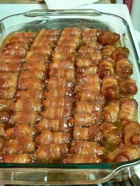 Bacon Wrapped Smokies with Brown Sugar