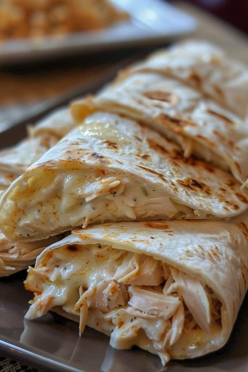 Cheesy Chicken Alfredo Wraps