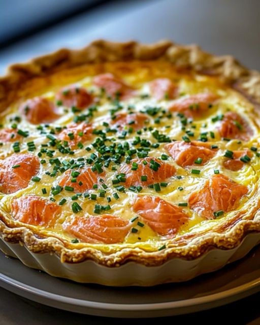 Creamy Quiche with Smoked Salmon and Boursin: A Perfect Blend of Flavors and Delicacy