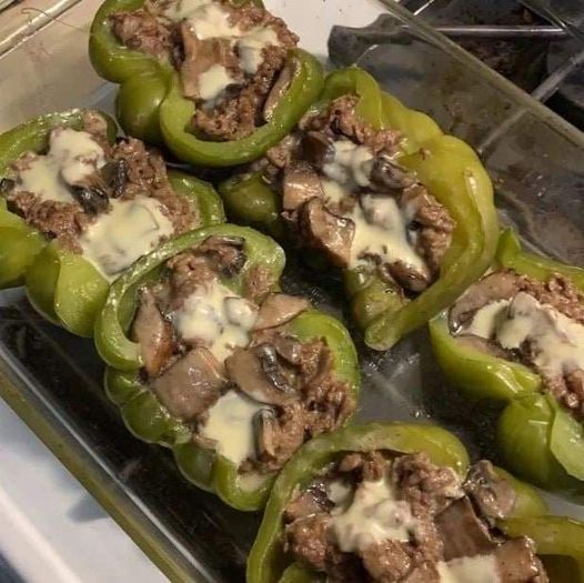 Easiest Philly Cheesesteak Stuffed Peppers