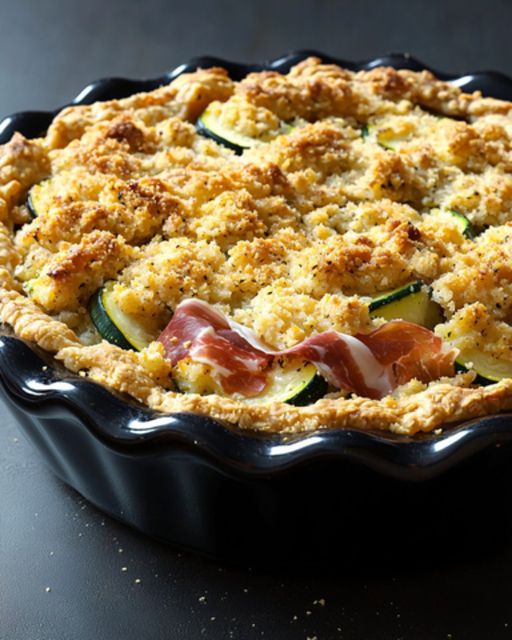 Savory Zucchini Crumble, Raw Ham, and Fresh Cheese: A Friendly and Fragrant Dish