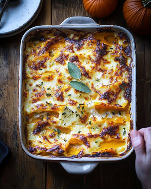 Goat Cheese and Butternut Squash Lasagna