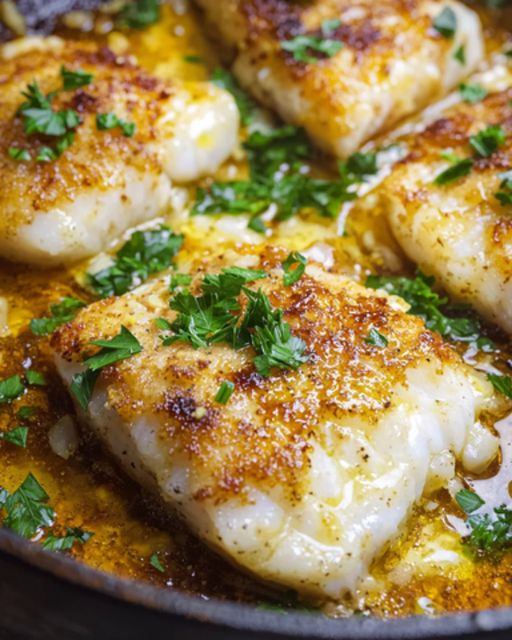 Baked Cod with Lemon Garlic Sauce