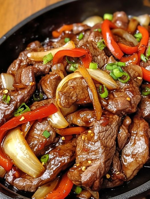 Sizzling Chinese Pepper Steak with Onions