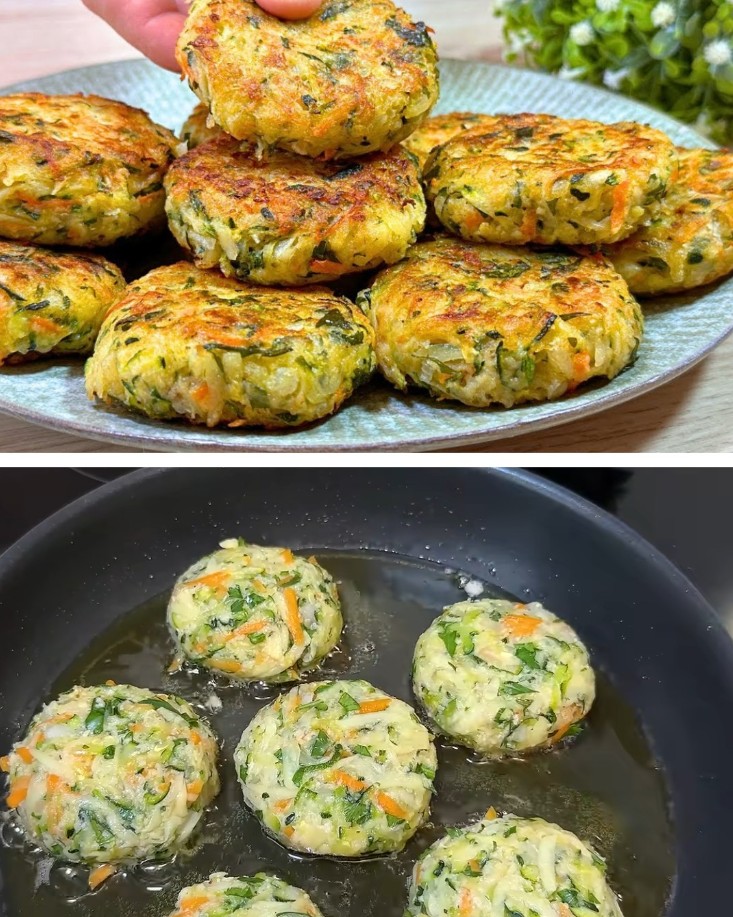 Savory Zucchini and Potato mini Pancakes with Suluguni Cheese