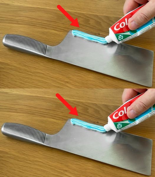 Applying a little toothpaste to the kitchen knife: the butcher’s trick