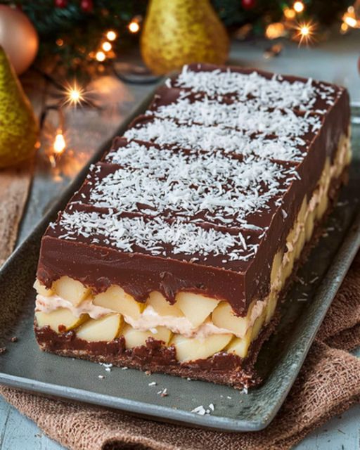 Pear-White Chocolate and Praline Terrine