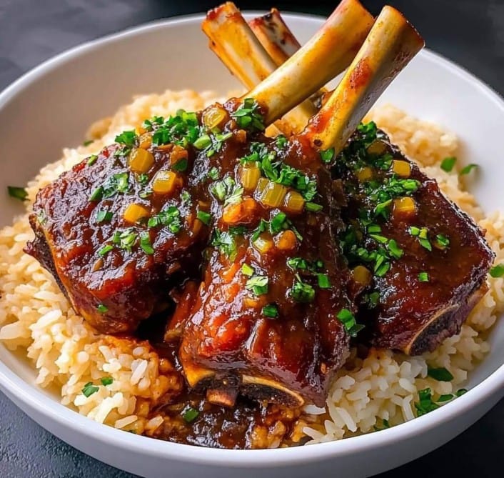 BRAISED SHORT RIBS WITH RICE