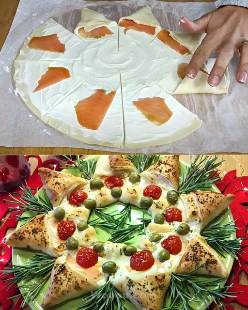 Salmon puff garland