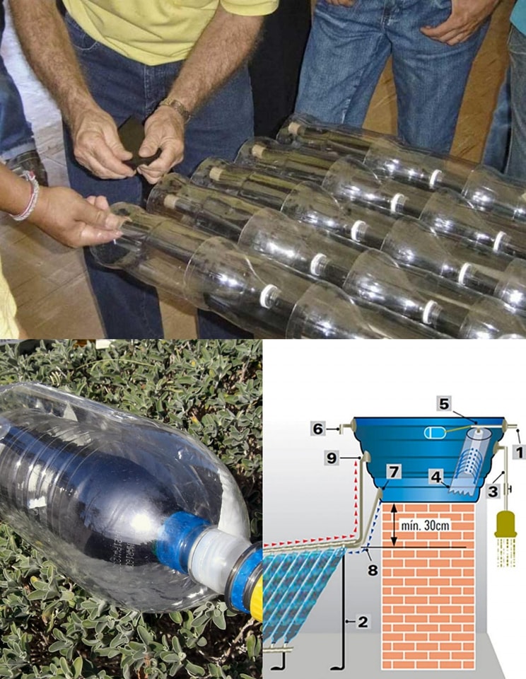 Now you can make a solar water heater using plastic bottles