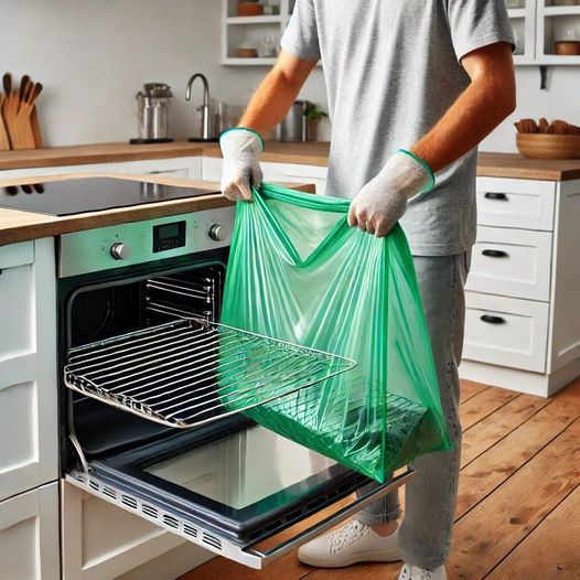 This is how I clean the oven rack: I use one plastic bag and it looks brand new!