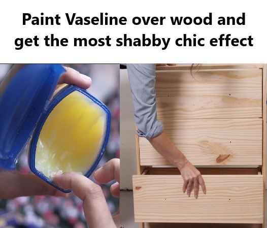 Create a Gorgeous Shabby Chic Effect on Wood with Vaseline