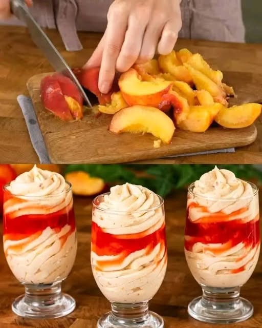 Peach Mousse with Peach Gelée