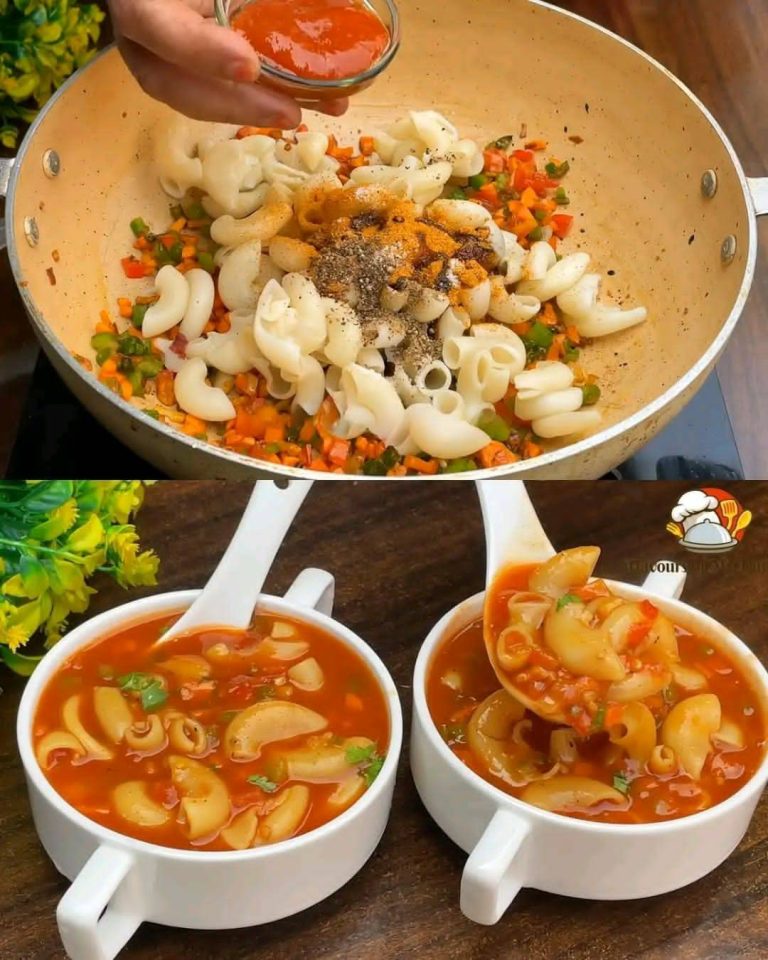 Delicious and appetizing pasta soup recipe