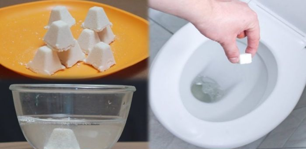 Homemade baking soda tablets for deep cleaning your toilet