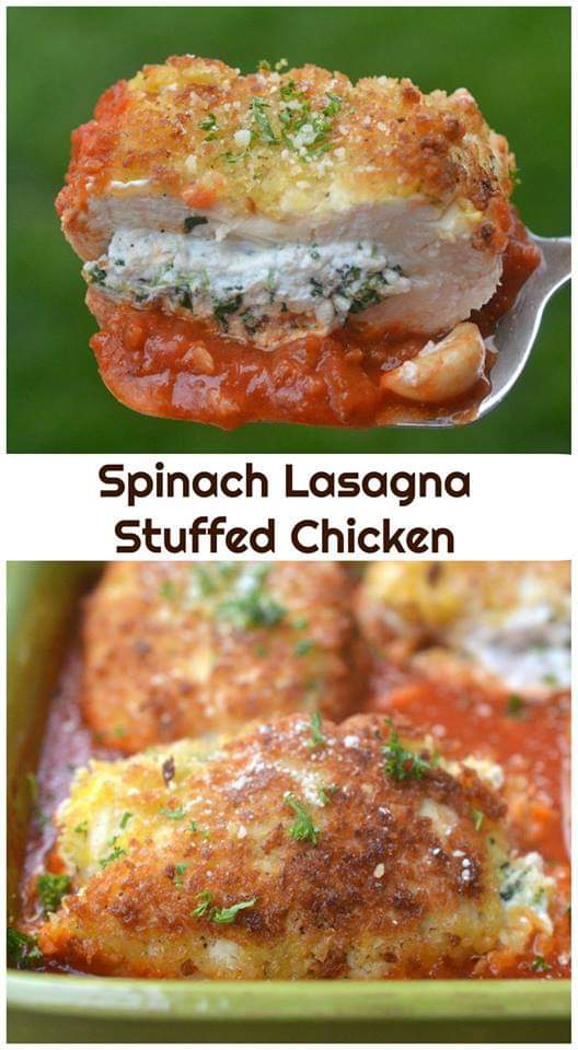 LASAGNA STUFFED CHICKEN BREASTS WITH SPINACH