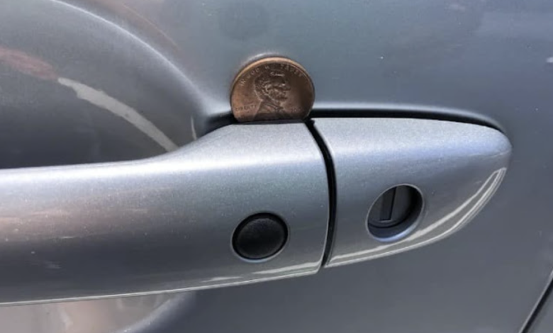 What does it mean to find a penny in your car door handle?