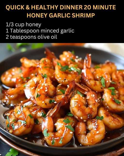 Quick & Healthy Dinner 20 Minute Honey Garlic Shrimp