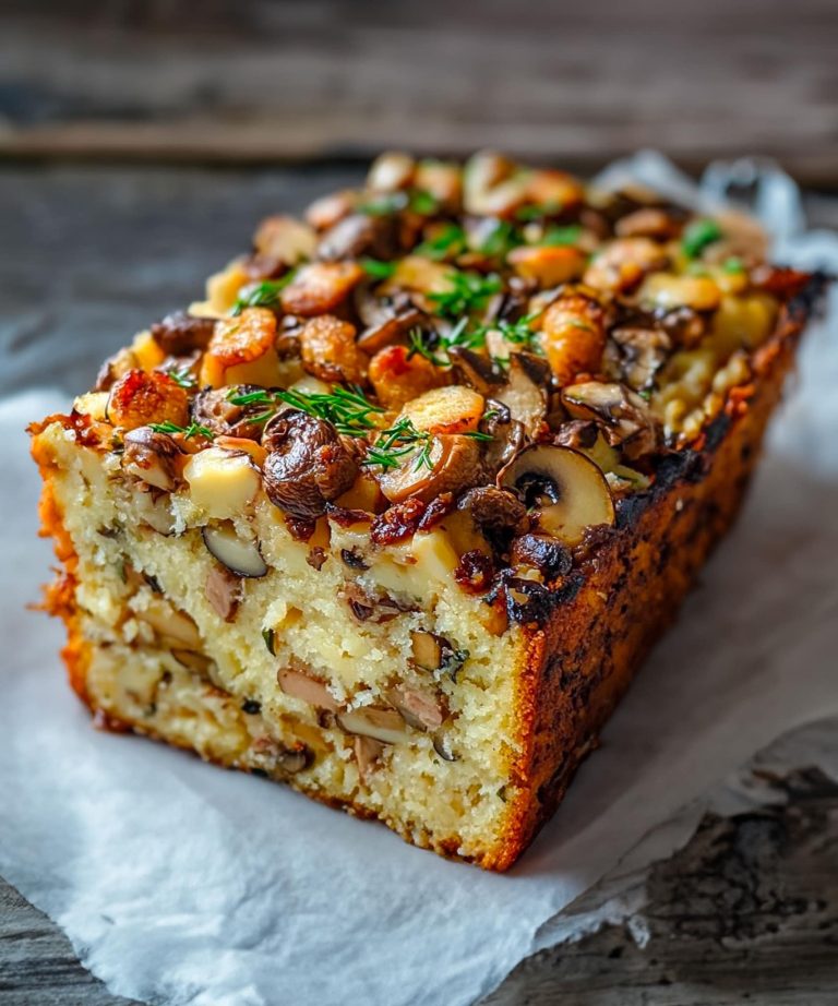 Gourmet Cake with Mushrooms, Comté and Hazelnuts