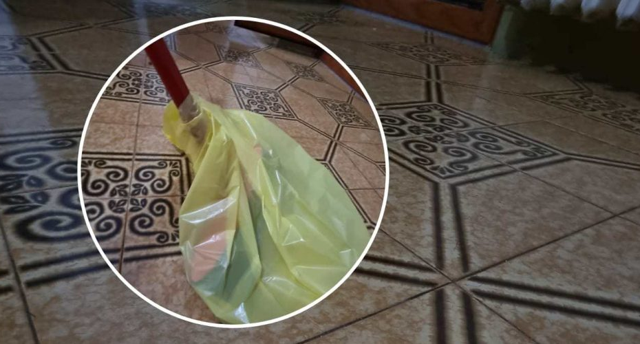 Putting a plastic bag on the broom is something all housewives do: except vacuum cleaners