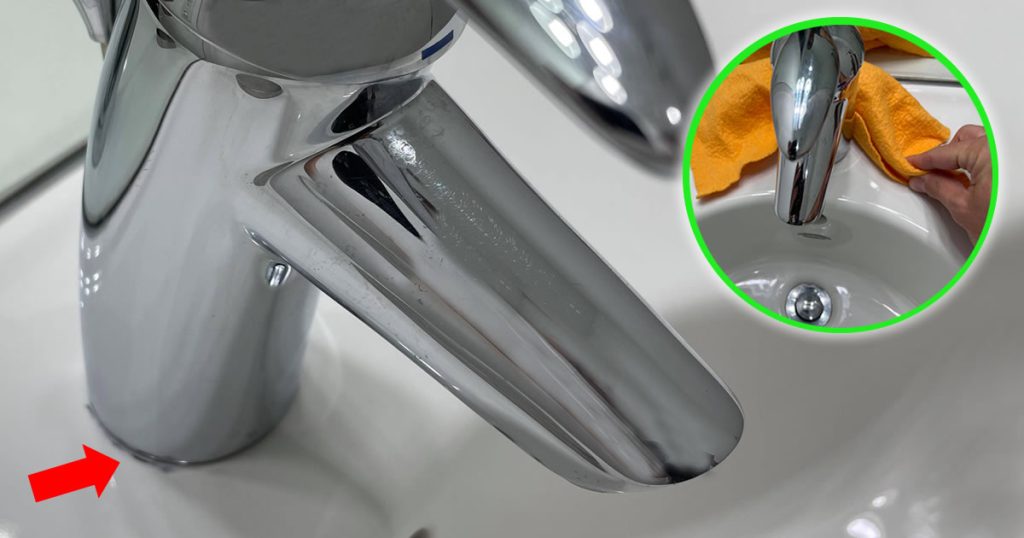 How to remove dark circle around faucets