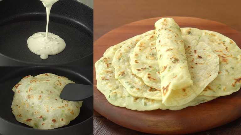 3-Minute Liquid Dough Garlic Flatbread: No Yeast, No Kneading, Quick, Easy, and Healthy!