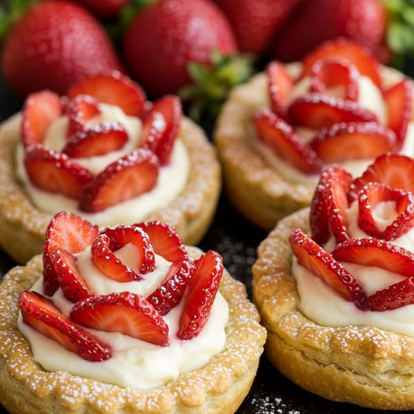 Strawberry and Cream Cinnamon Rolls with Strawberry Filling