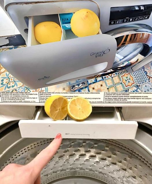 Put 2 lemons in the washing machine tub: you’ve never had so much laundry.