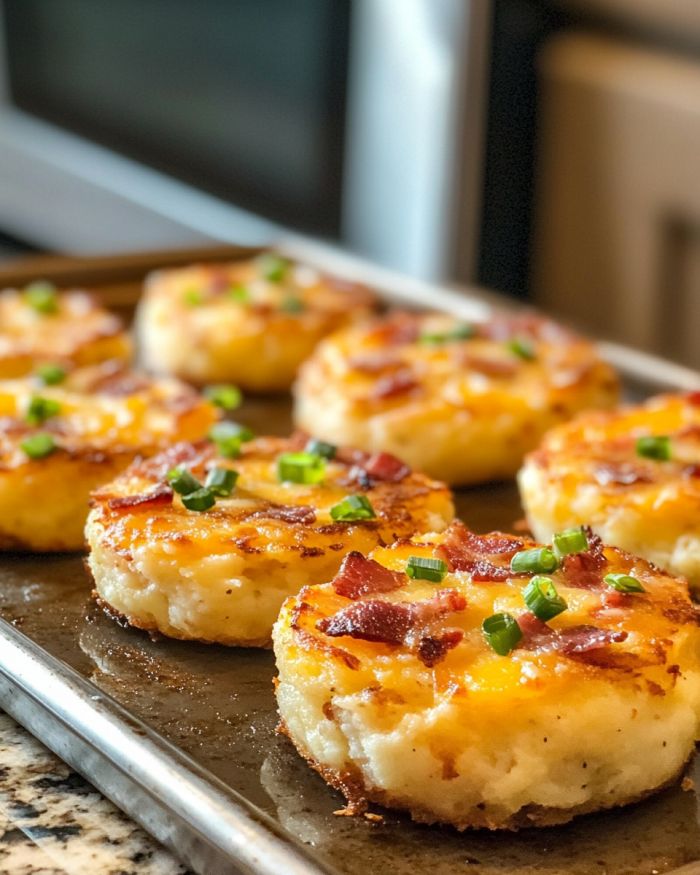 Oven-Baked Loaded Mashed Potato Cakes