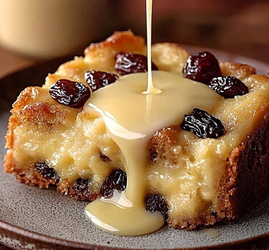 Classic Bread Pudding with Vanilla Custard Sauce