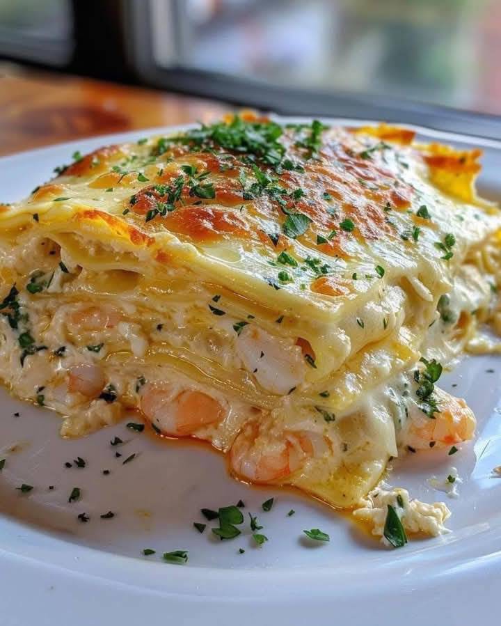 Garlic Butter Shrimp Scampi Lasagna