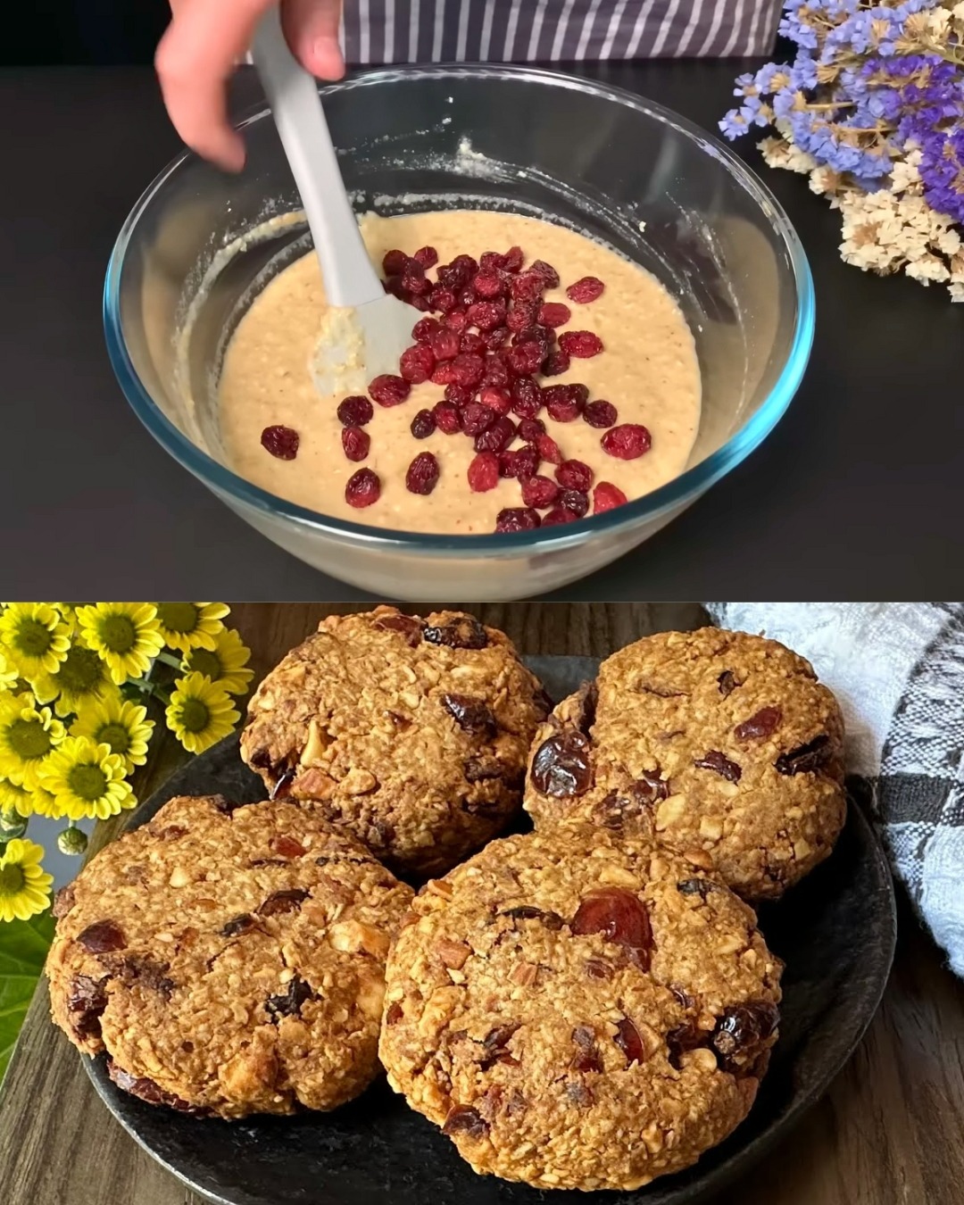 Lemon Cranberry Oatmeal Almond Cookies