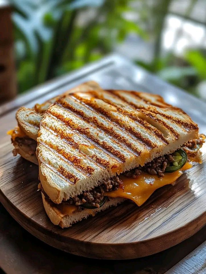 Spicy Cheesy Beef Grilled Sandwiches