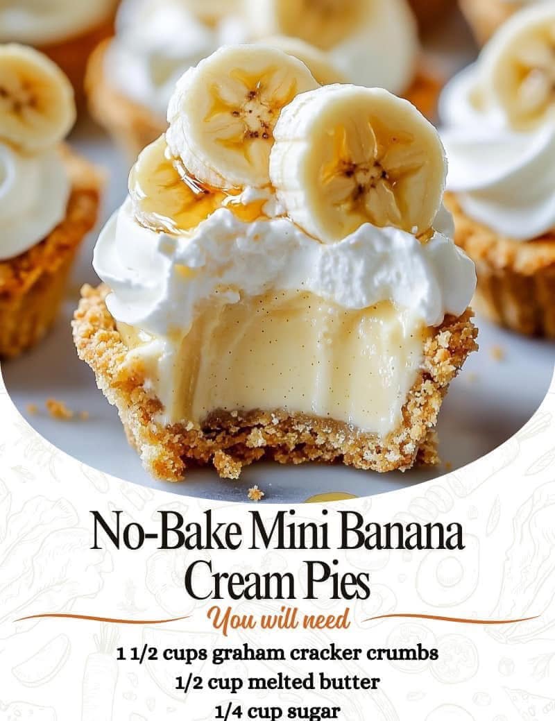 Mini No-Bake Banana Pudding Tarts