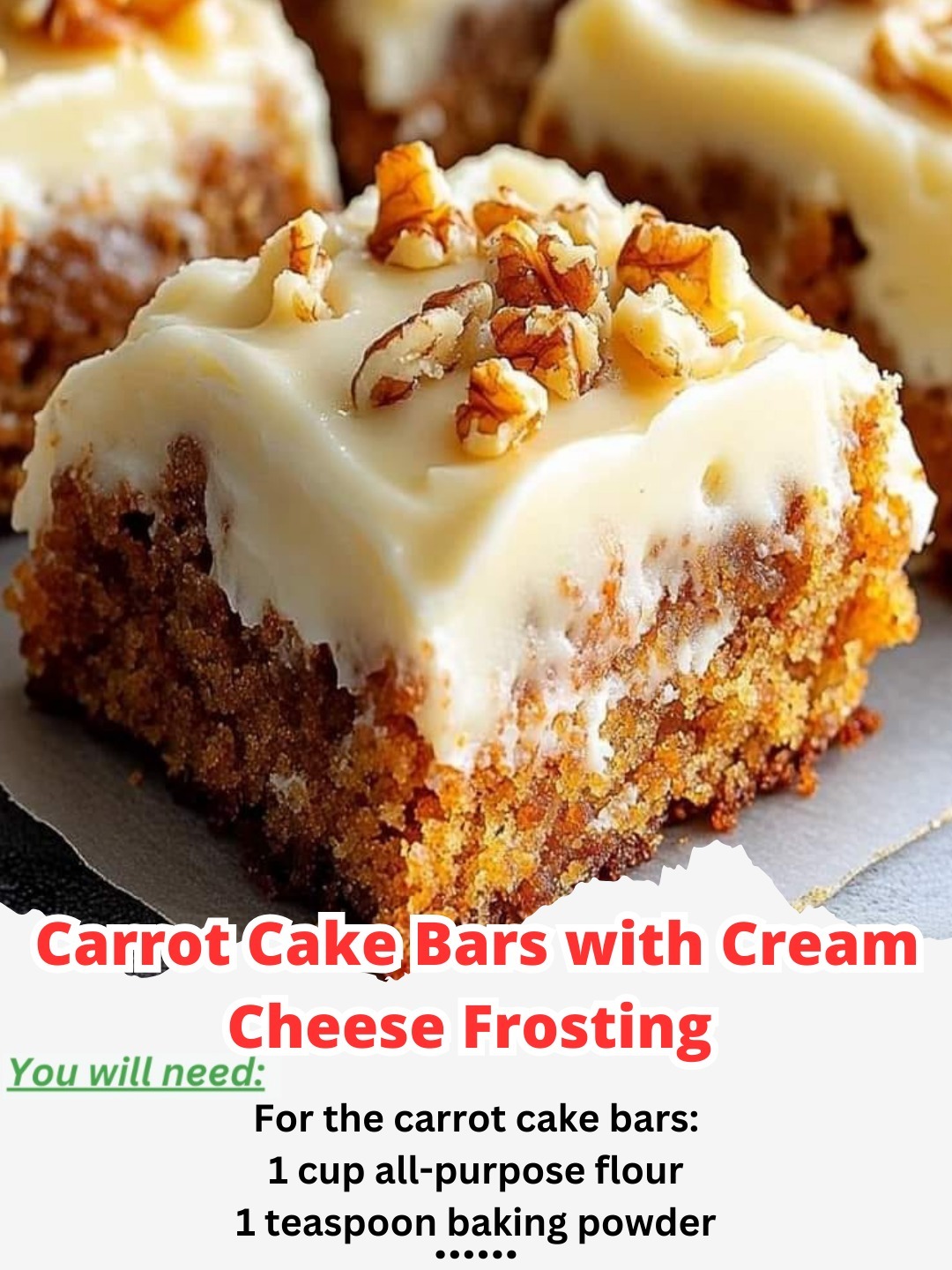 Carrot Cake Bars with Cream Cheese Frosting