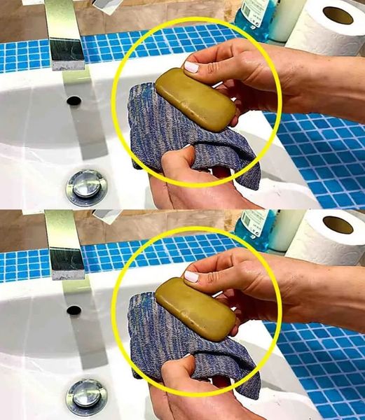 Put soap in an old sock – it solves one of the biggest problems in the bathroom