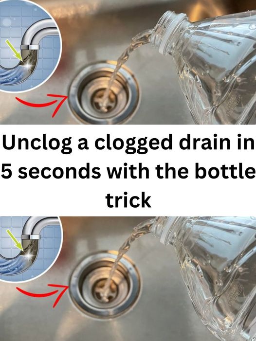 How to unclog a clogged drain in 5 seconds with the bottle trick