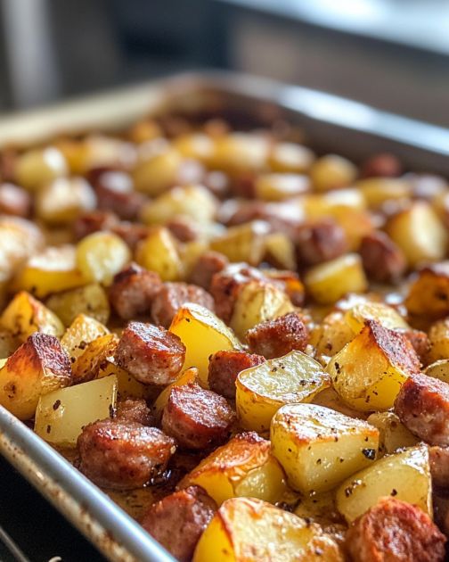 3-Ingredient Potato and Sausage Bake