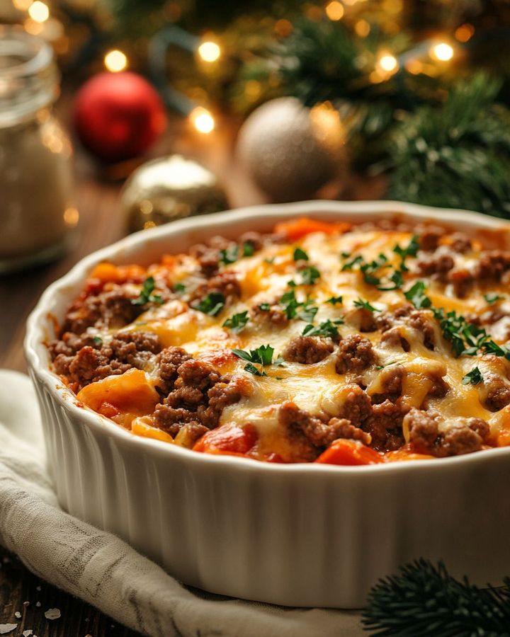 Savory Christmas Eve Beef Casserole