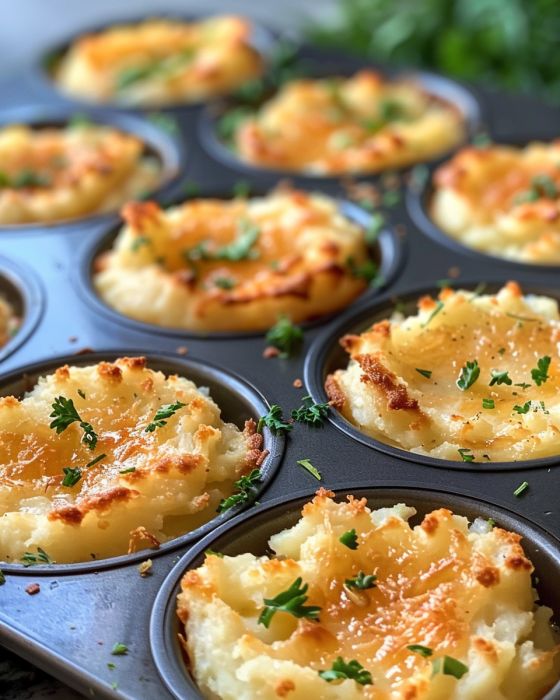 Garlic Parmesan Mashed Potato Cups