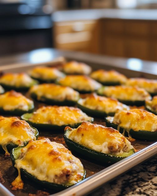 Baked Sausage Stuffed Jalapeno Bites